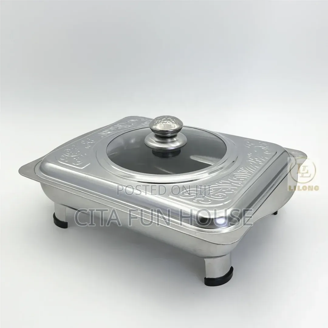 Chaffing Dish Square With Glass Lid