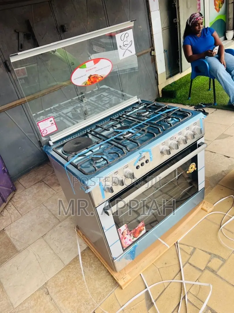 Super Classic Ferre 60x90cm Glass Lid 4 Burner(Rotisserie Oven)Gray..