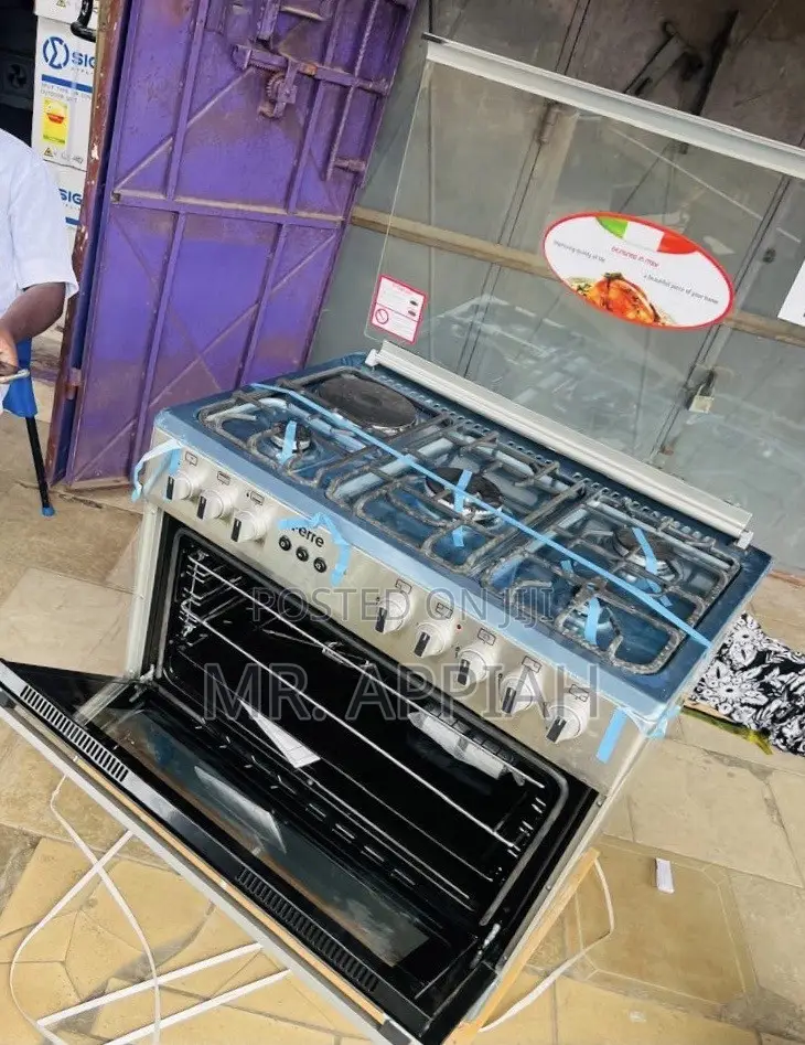 Extremely Durablr Ferre 60x90cm Glass Lid 4 Gas + 1 Electric Cooker.