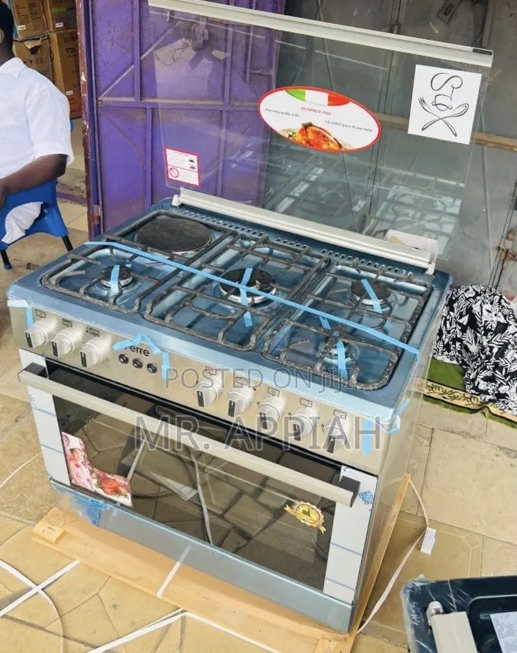 Fantastic Ferre 60x90cm Glass Lid 4 Gas + 1 Electric Cooker(Gray)
