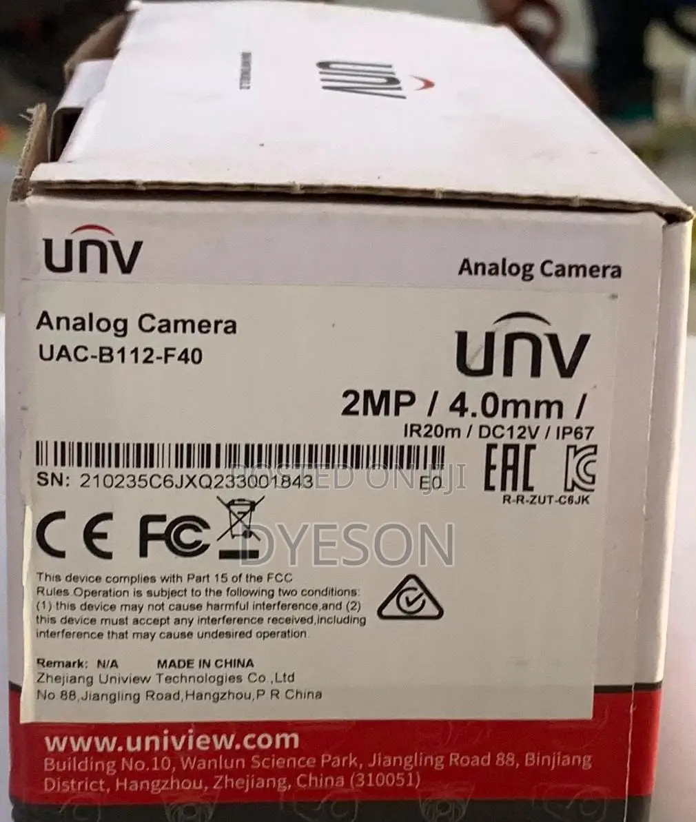 2MP Fixed IR Bullet Analog Camera Uac-B112-F28(40)