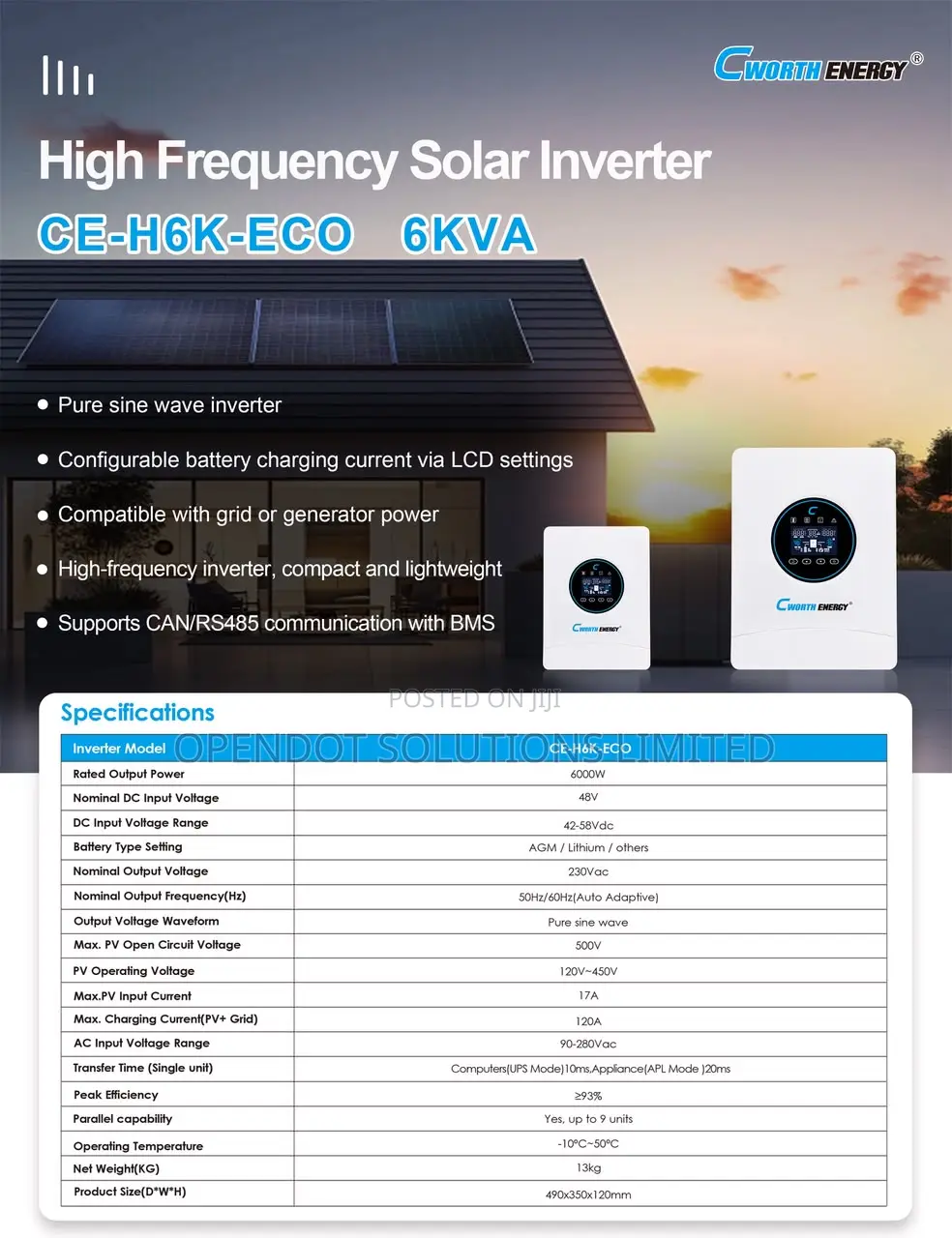 Solar Hybrid/Inverter Charger WiFi Off-Grid 6kva (2026)