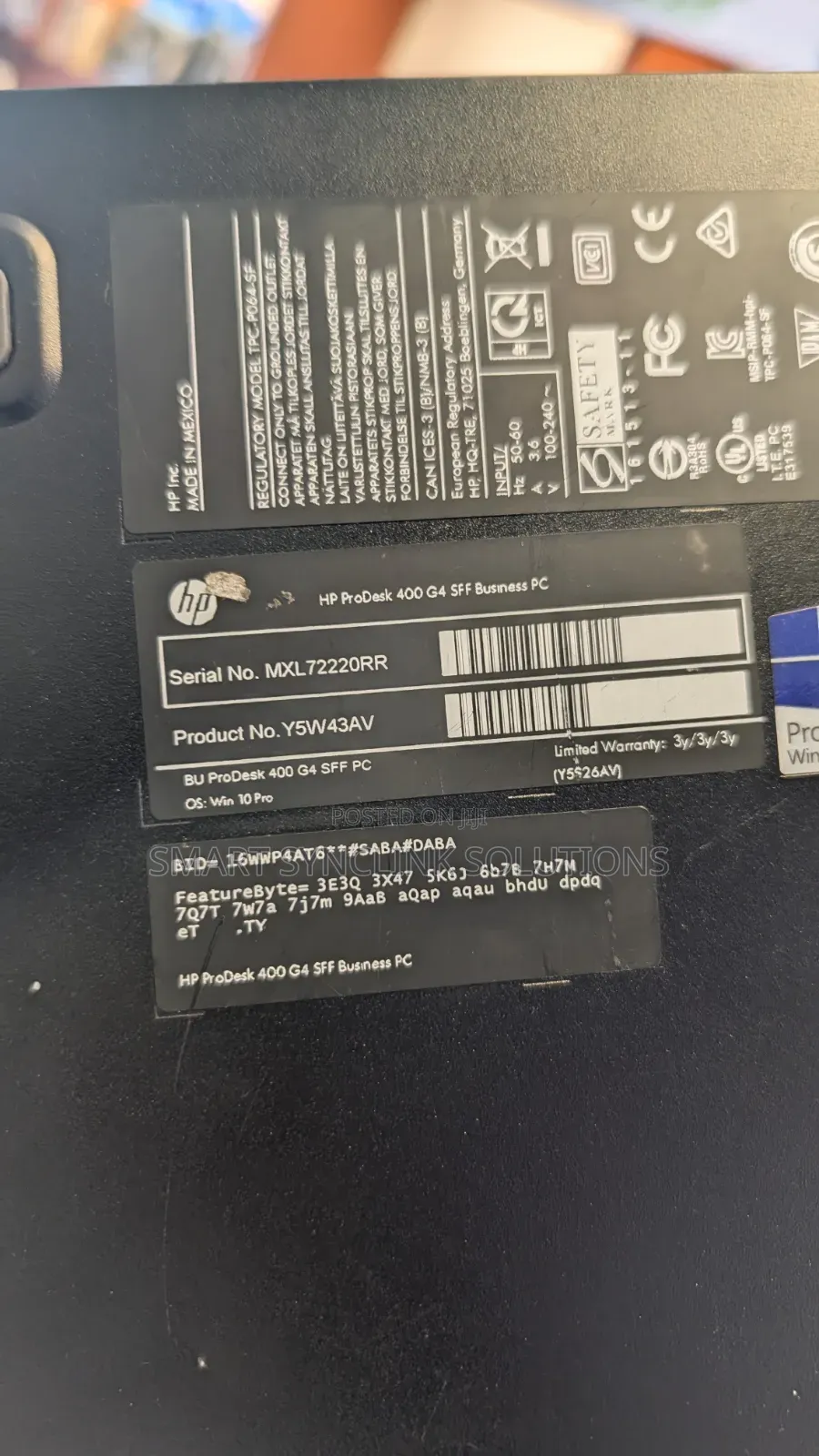 Desktop Computer HP ProDesk 400 G4 8GB Intel Core i3 SSD 256GB