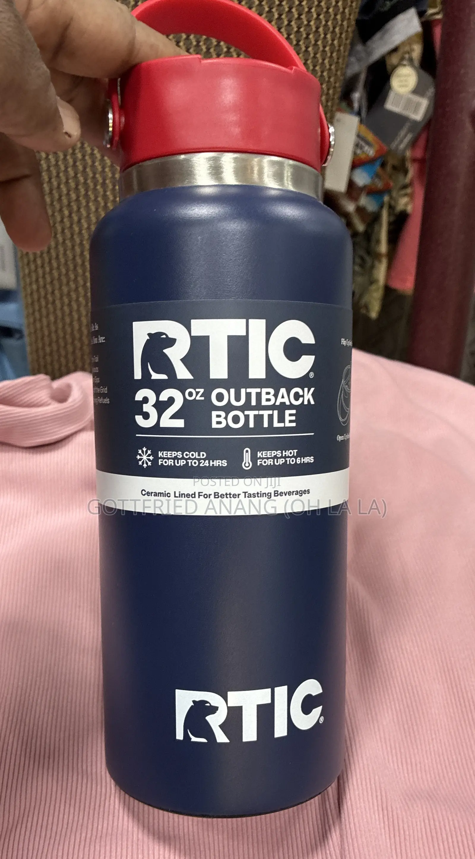 RTIC 32 Oz Ceramic Lined Insulated Outback Water Bottle,Leak Resistant