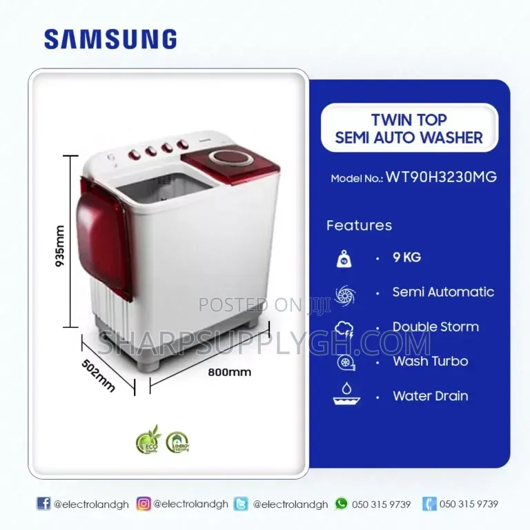 Samsung Washing Twin Top 9kg Semi Automatic Machine