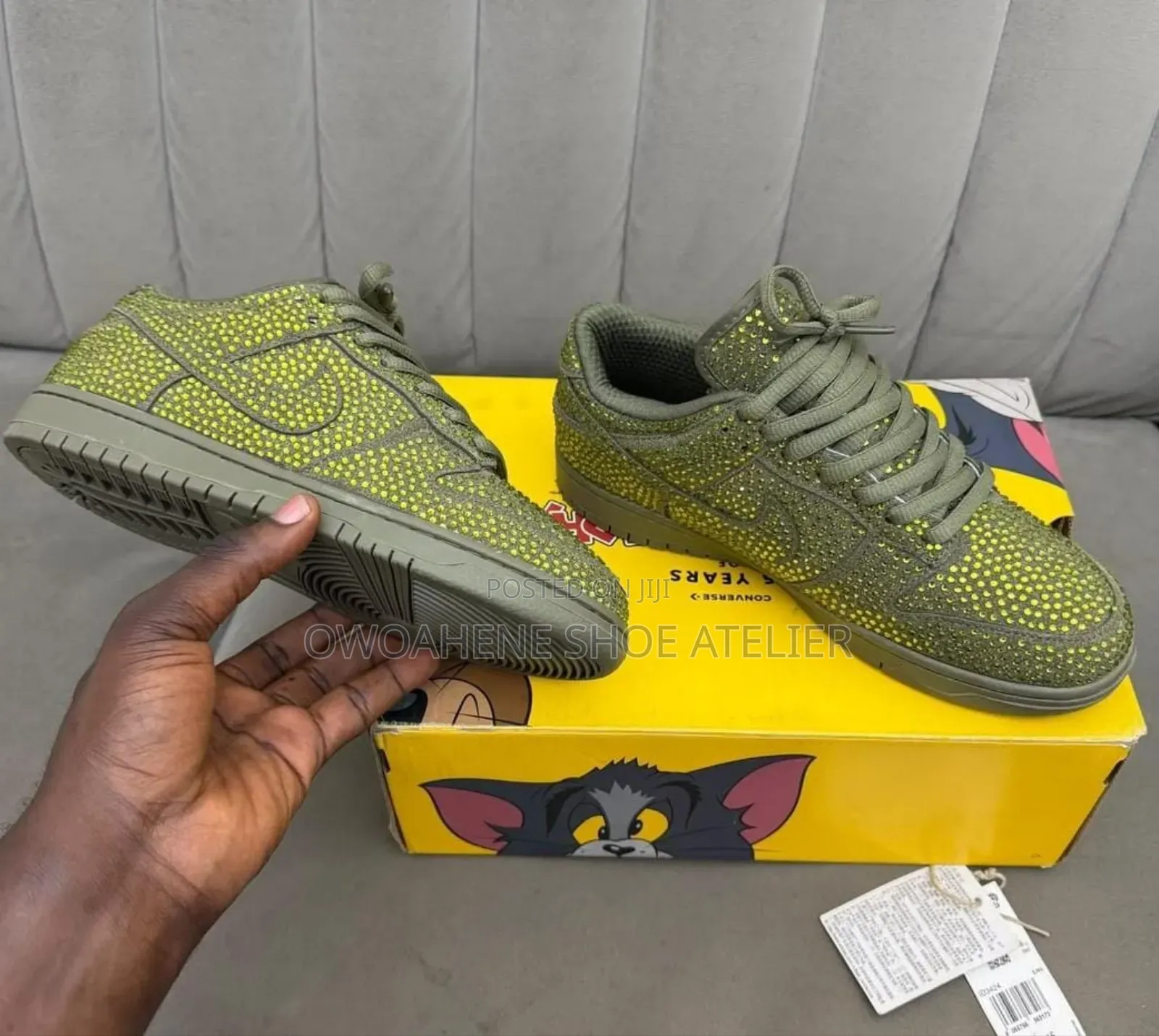 Nike X Cactus Plant Flea MKT X Swarovski Dunk Low Spiral Sage Sneakers