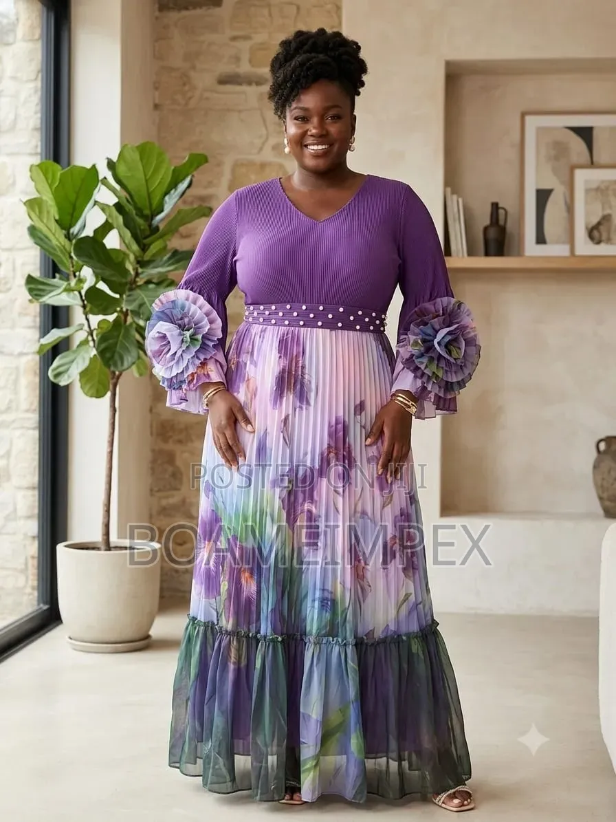 Miyaki High Fashion One Size Fits All Pleated Dress