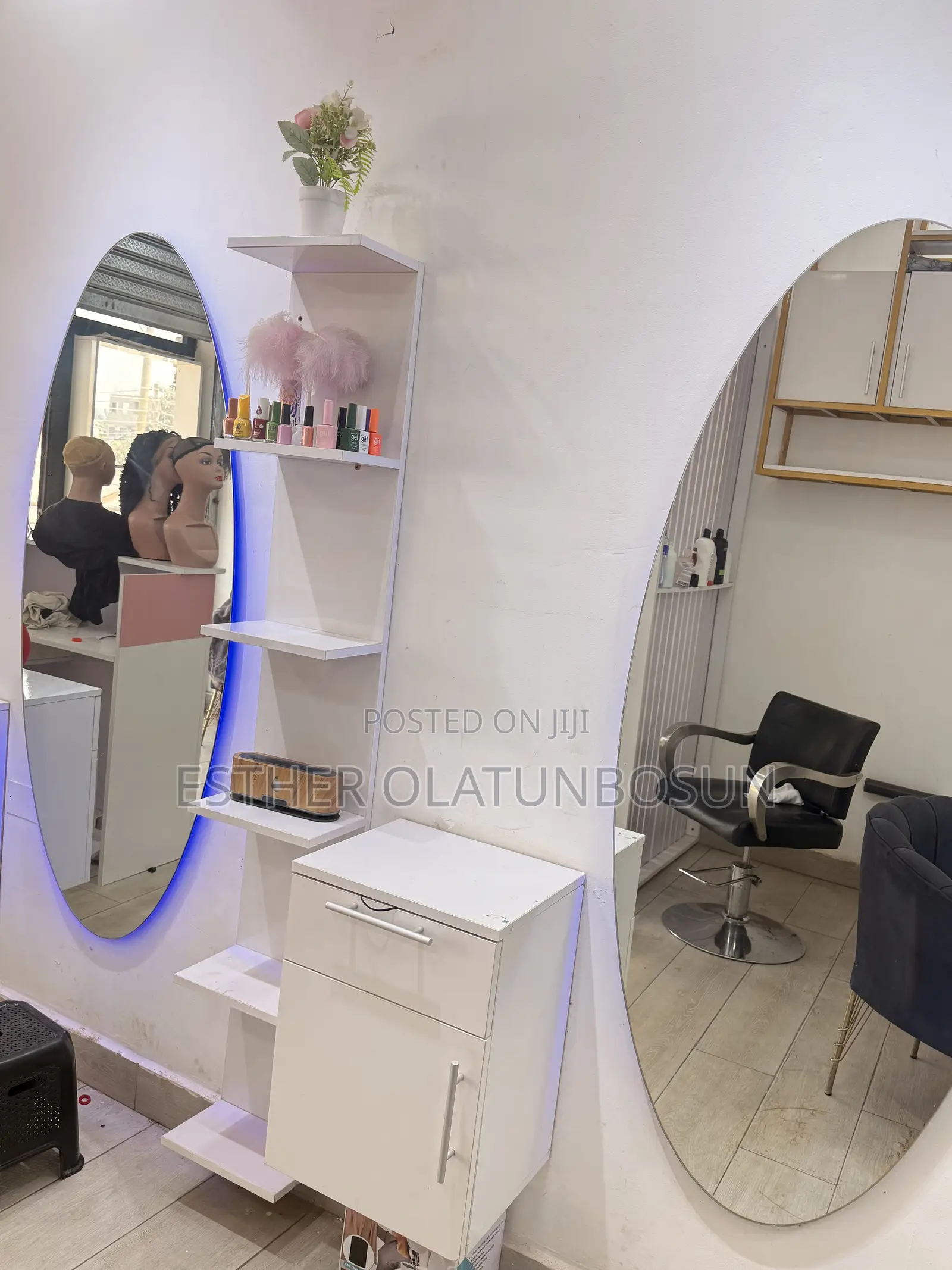 2 Salon Mirror With 2Side Drawers N Shelves Full Set