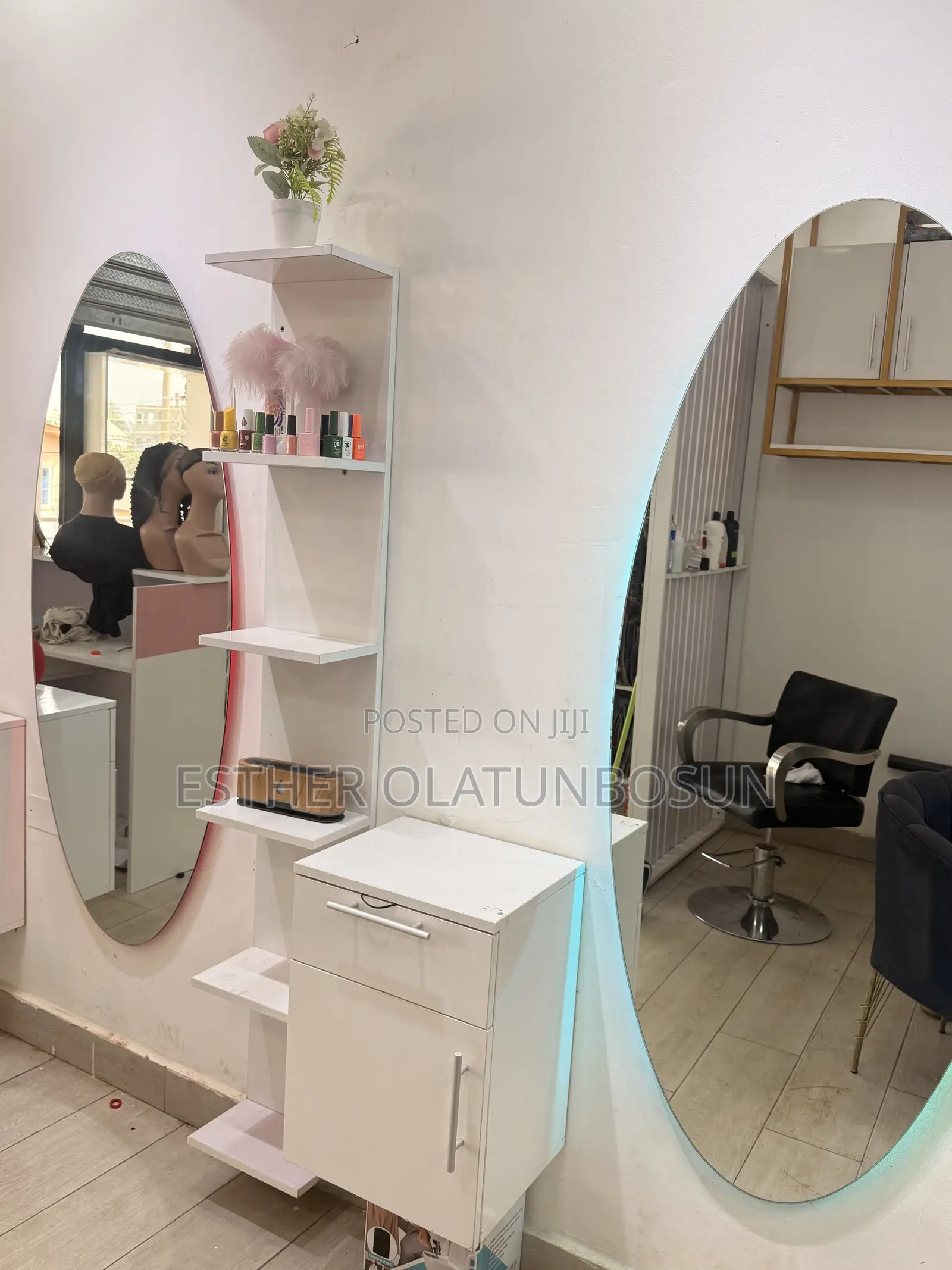 2 Salon Mirror With 2Side Drawers N Shelves Full Set