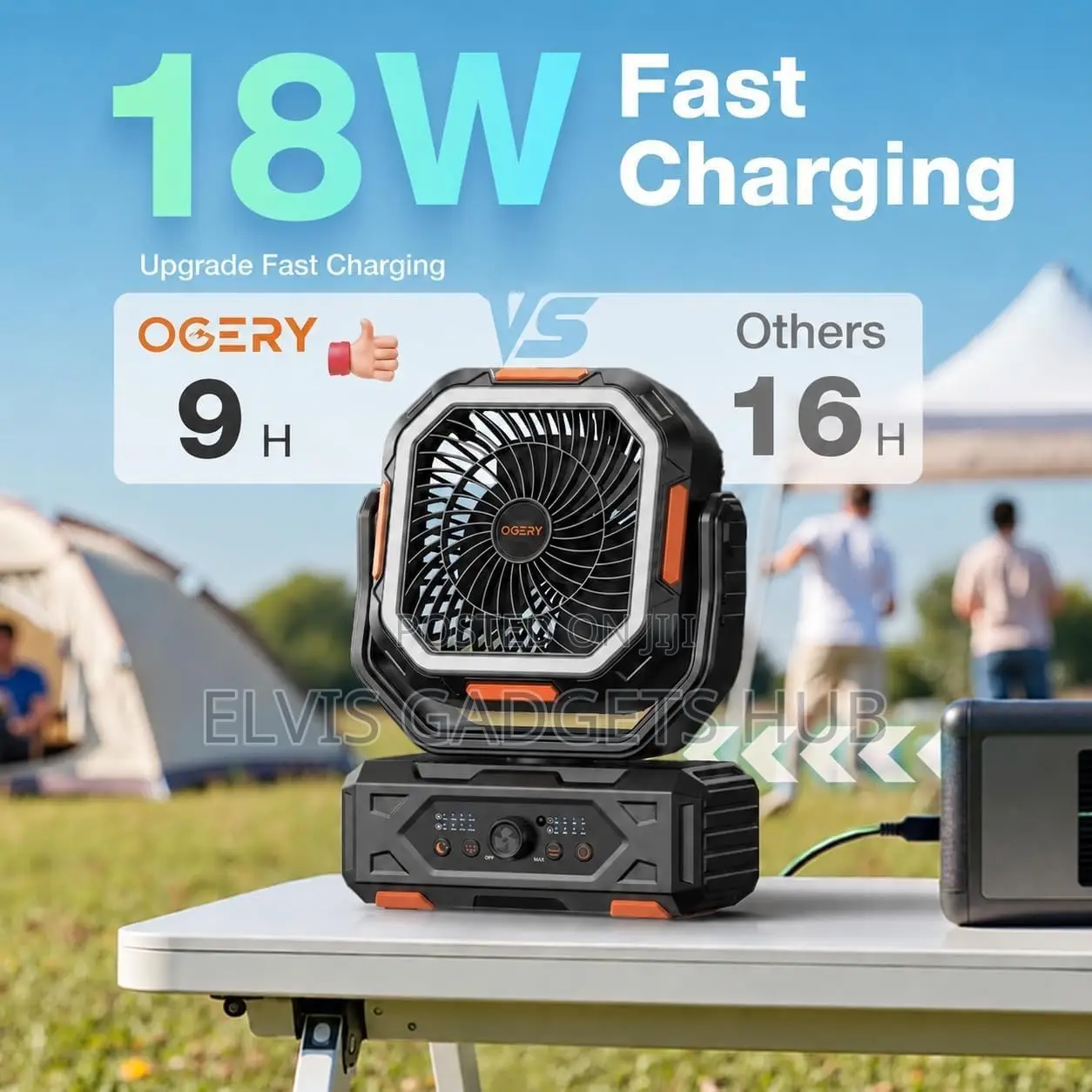 Rechargeable 30000mAh Camping Fan