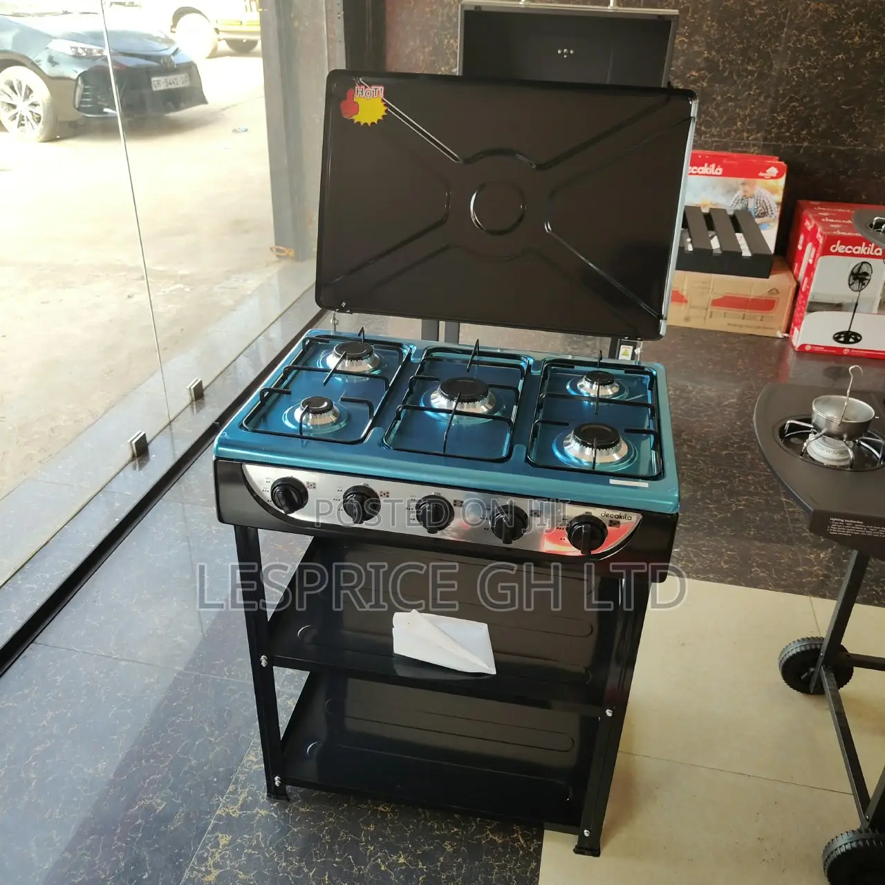 Wednesday Special Promo on Our Compact 5 Burner Gas Stove With Shelf