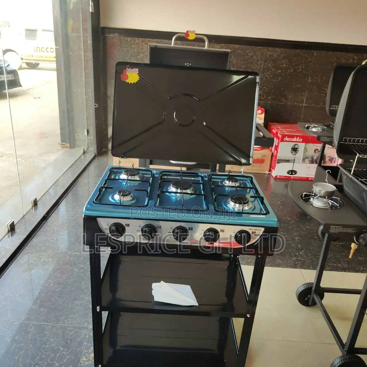 Hugely Discounted 5 Burner Gas Stove With Shelf From Decakila
