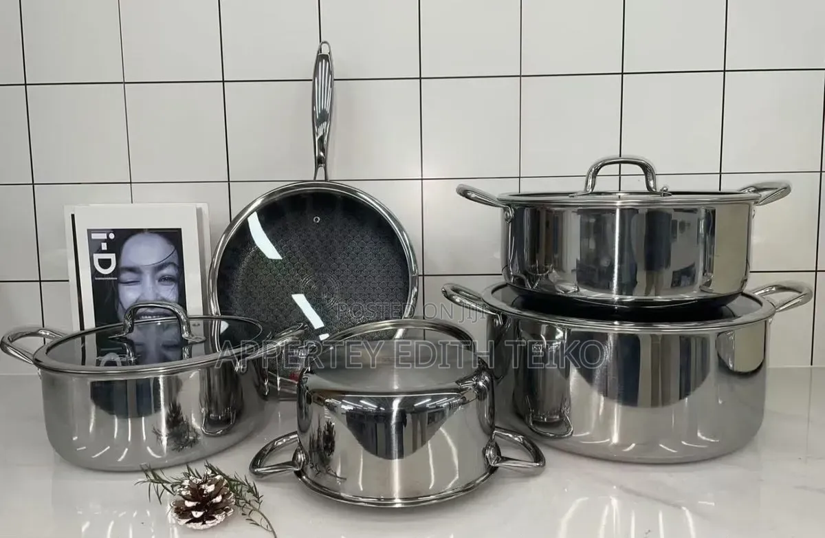 Uakeen Germany 10-Piece Triply Stainless Steel Cookware Set
