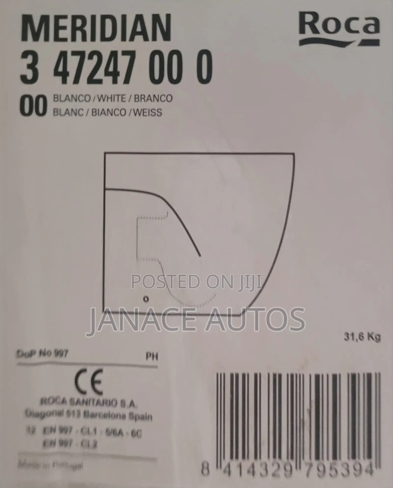Roca Meridian BACK to WALL Single Floorstanding WC *BOWL* Dual Outlet