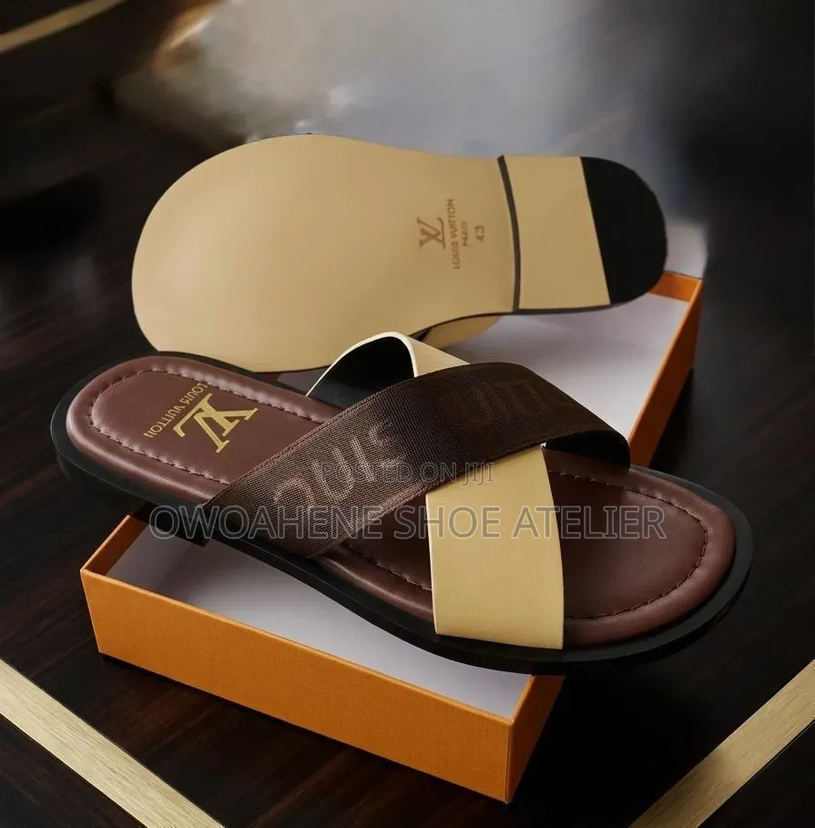 Louis Vuitton Men's Cross-Strap Slide Sandals