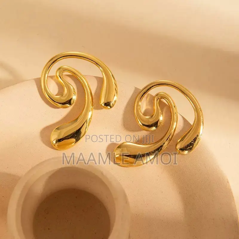 Cute Golden Statement Earrings