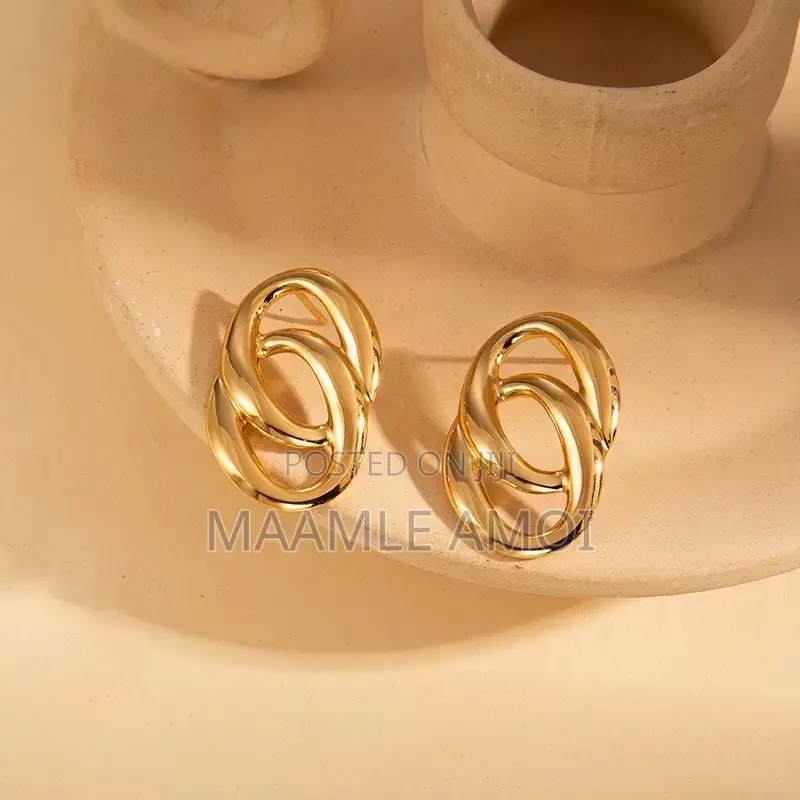 Cute Golden Statement Earrings