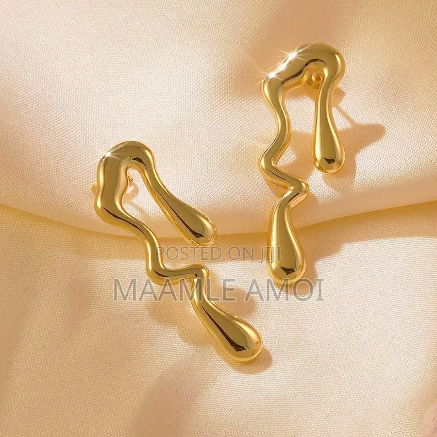 Cute Golden Statement Earrings