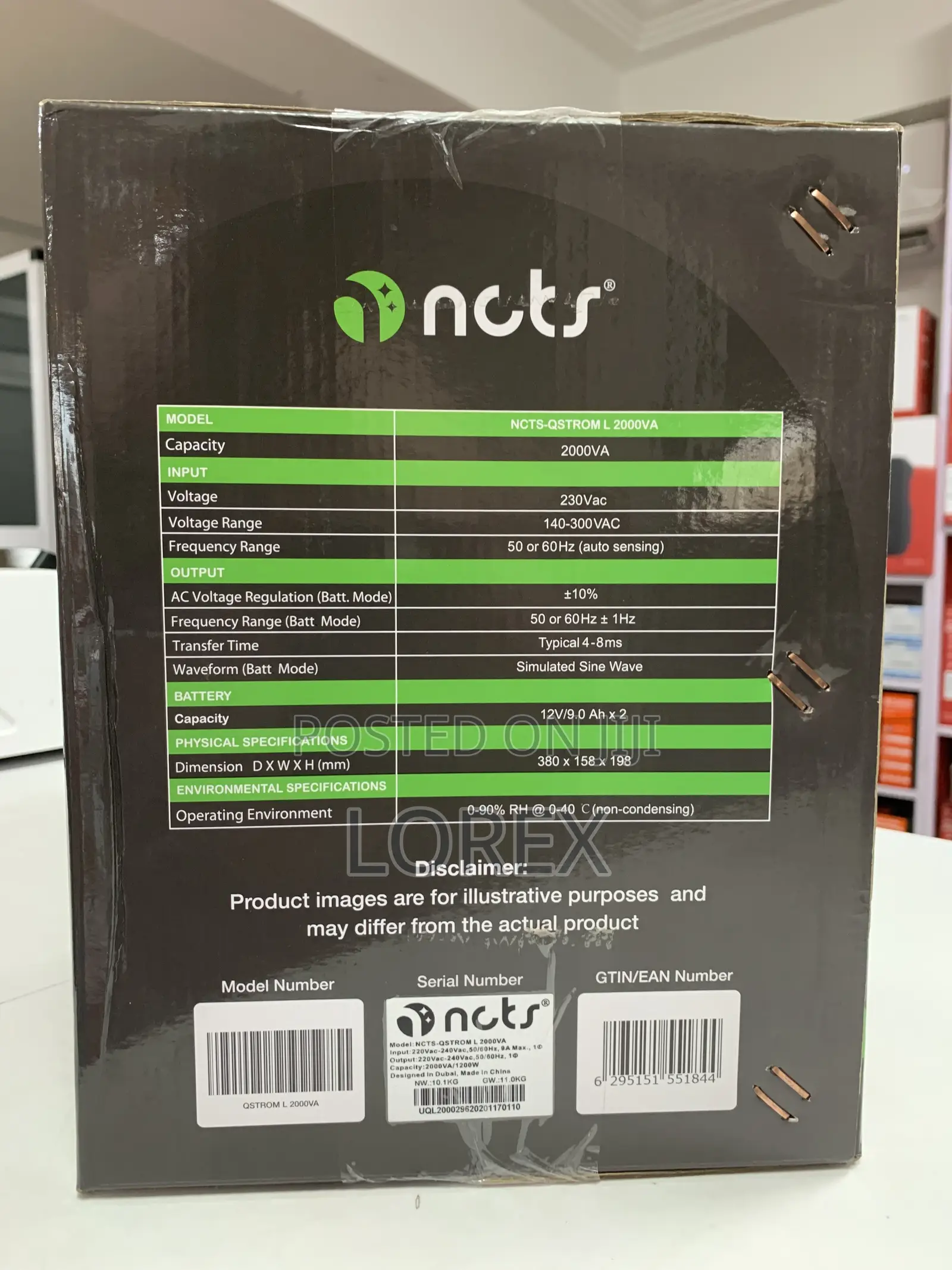 NCTS Ups 2000va Qstrom L Series Avr 9ah Battery 2pcs