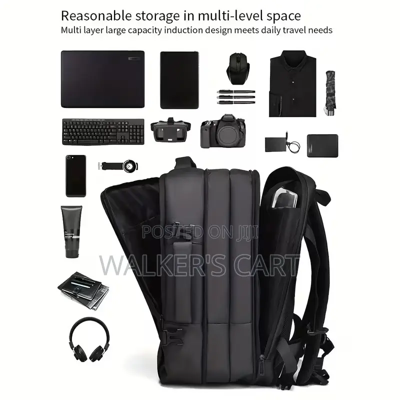 Expandable Travel Backpack – Multi-Pocket Business & Student Backpack