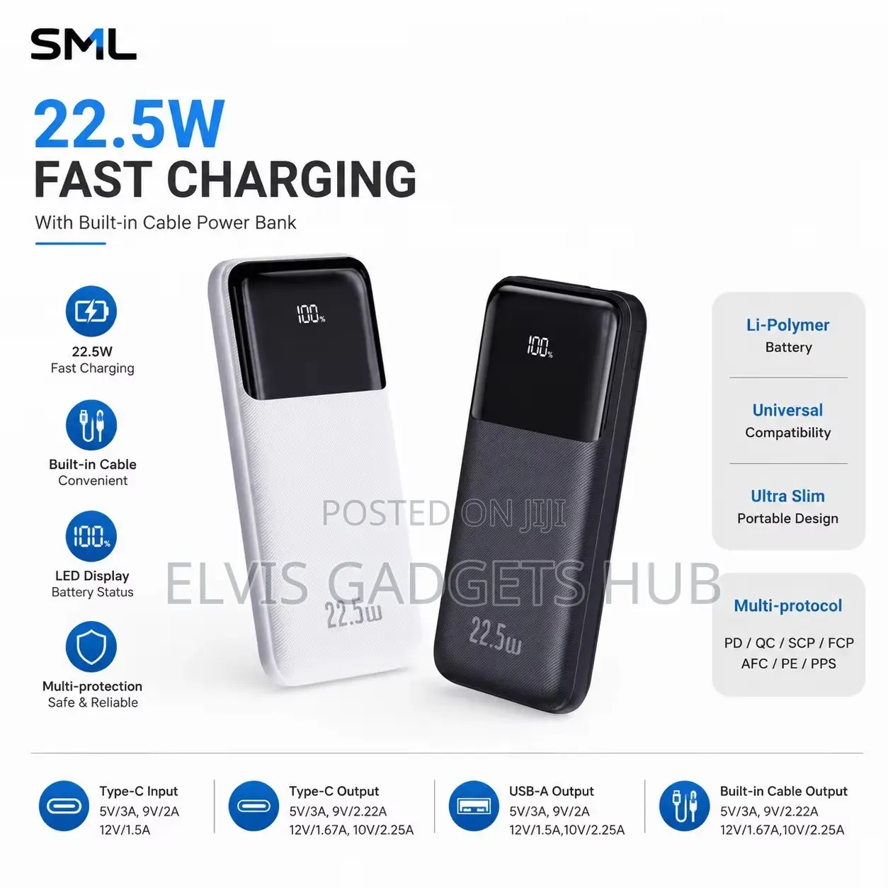 10000mAh 22.5W Fast Charging Powerbank