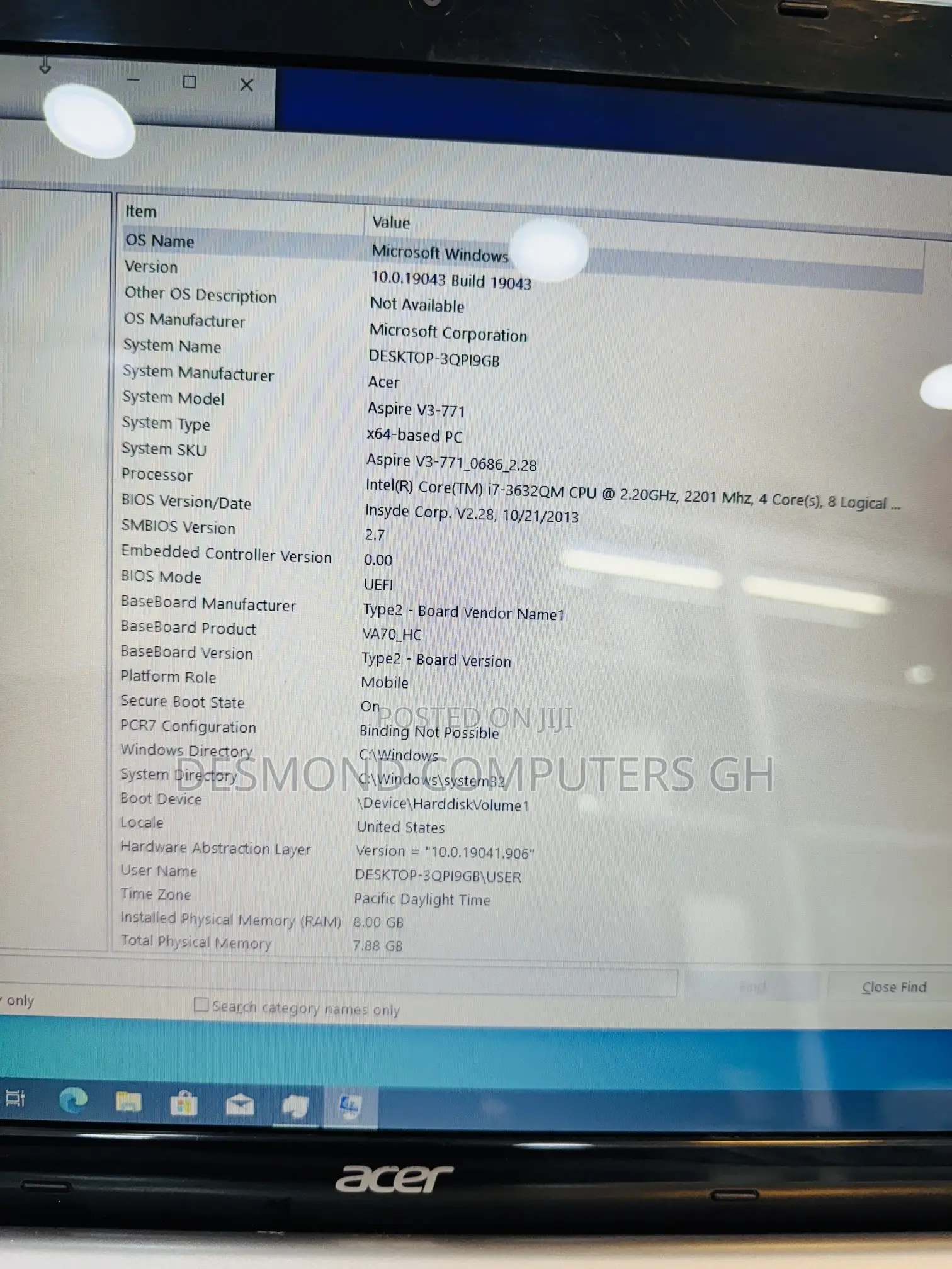 Laptop Acer Aspire V3-771 8GB Intel Core i7 HDD 500GB