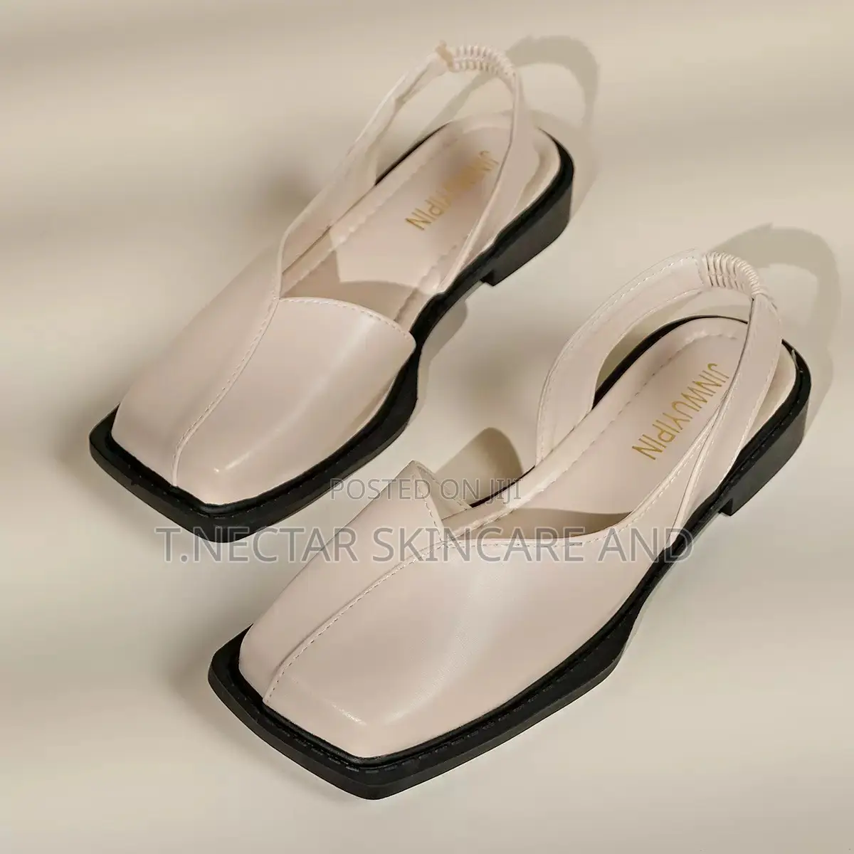 Square-Toe Slingback Flats