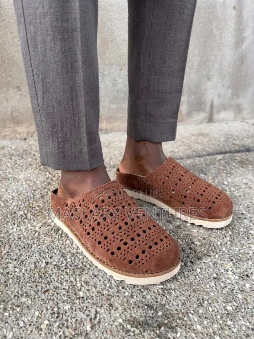 Zara Perforated Slide-Brown