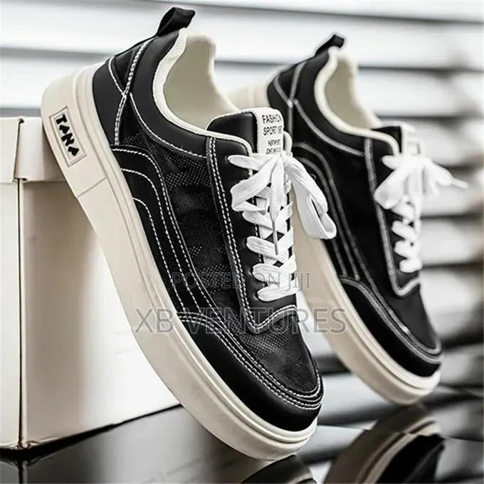 Breathable Stylish Casual Black & White Shoes