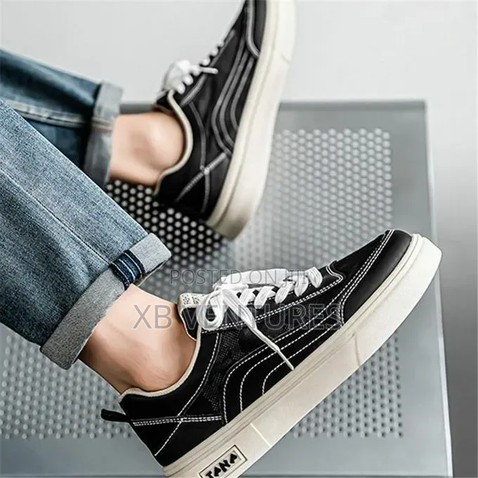 Breathable Stylish Casual Black & White Shoes