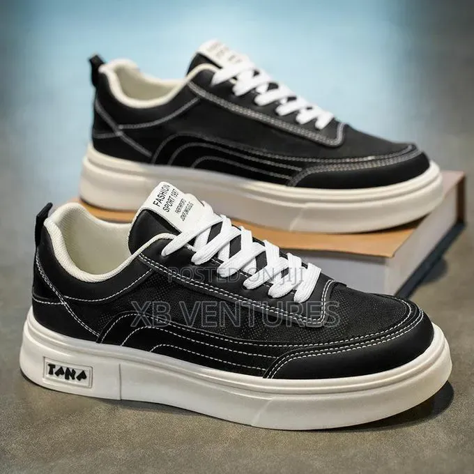 Breathable Stylish Casual Black & White Shoes