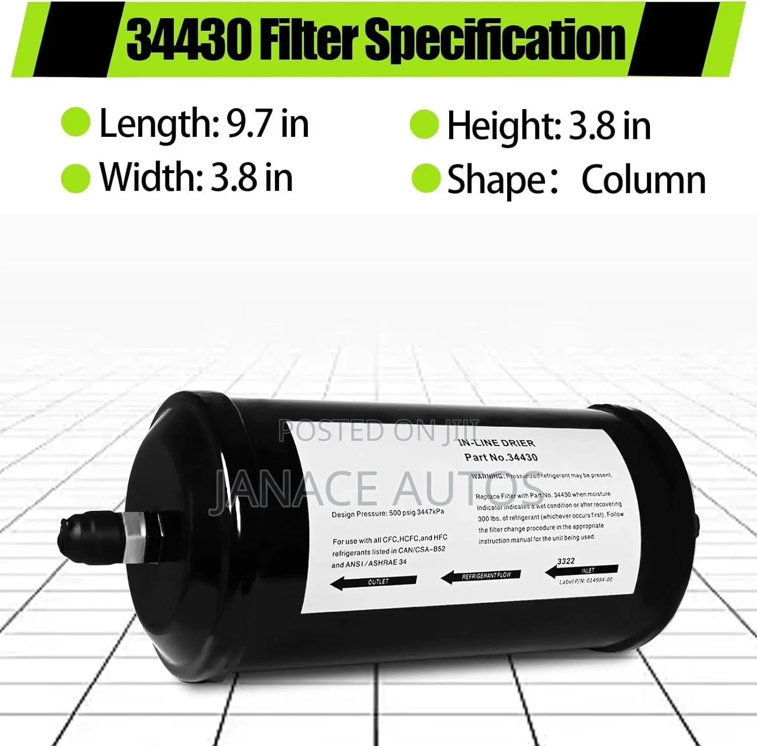 ROBINAIR 34430 Recycling Filter-Driers 17700A, 34450, 34700, AC375
