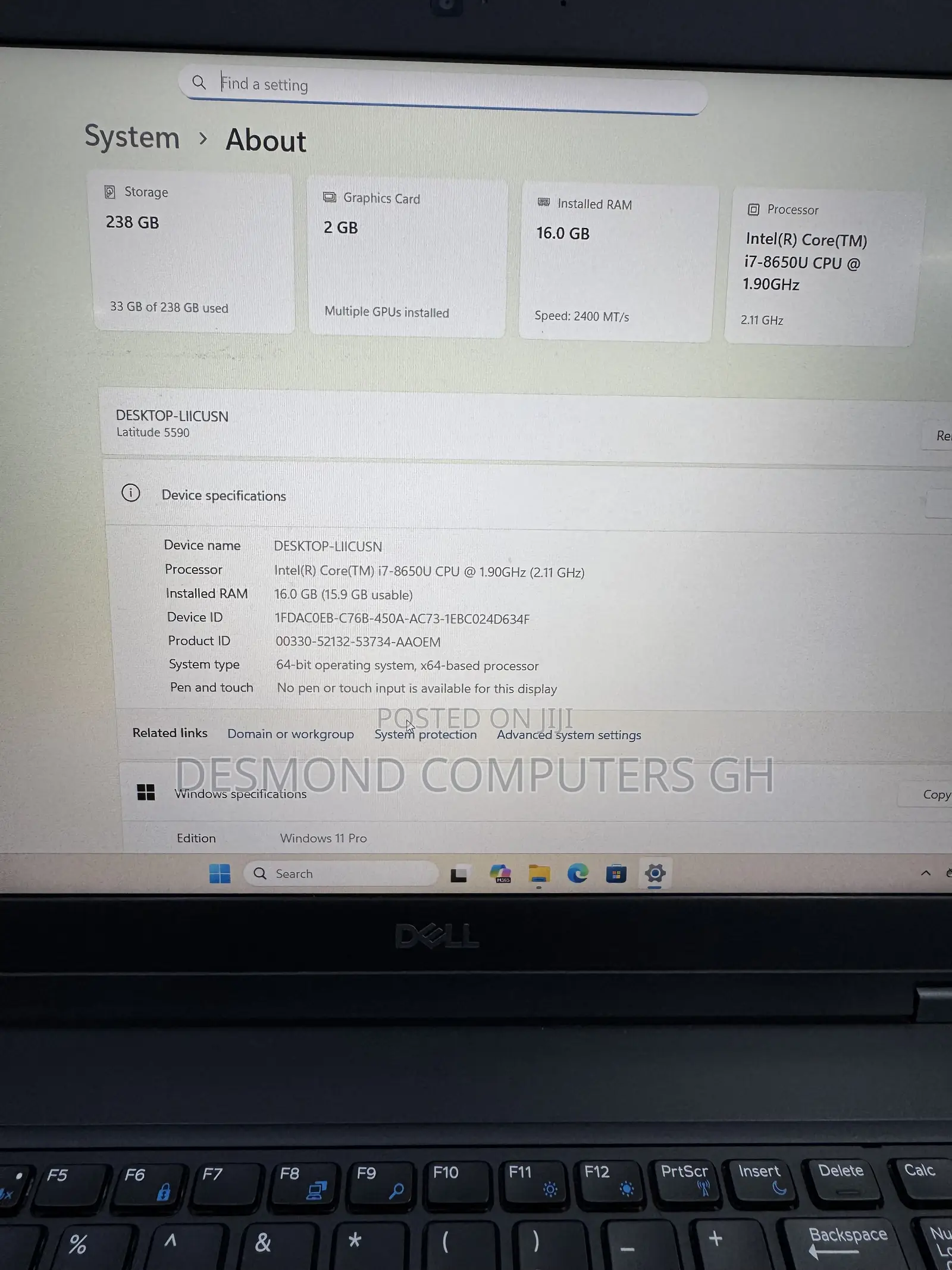 Laptop Dell Latitude 5590 16GB Intel Core i7 SSD 256GB