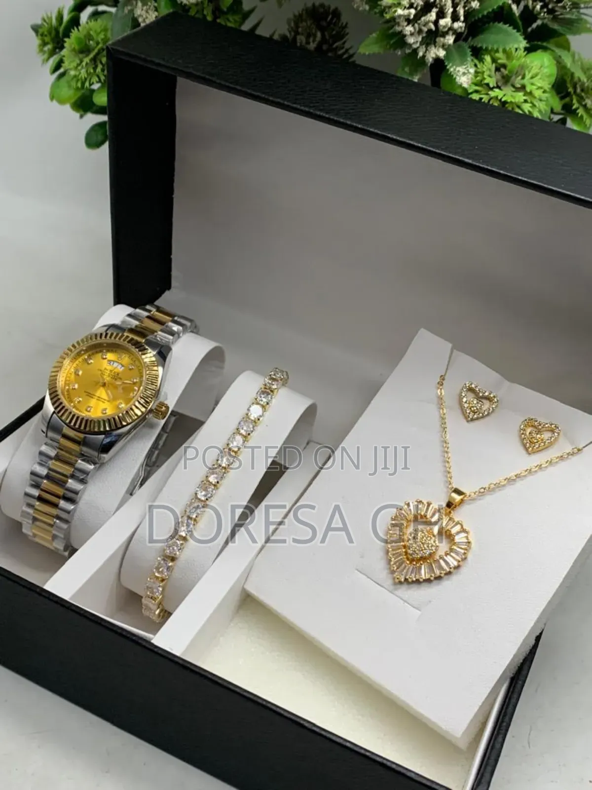 Ladies Rolex Watch & Jewellery Set | Bracelet, Earrings & Necklace Set