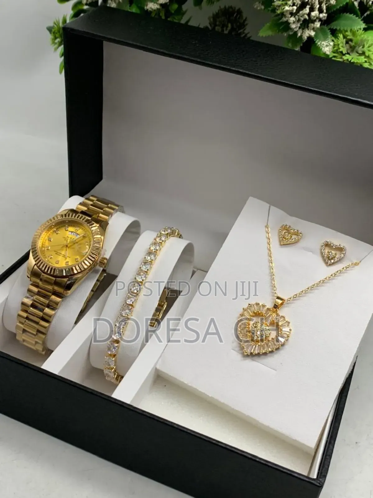 Ladies Rolex Watch & Jewellery Set | Bracelet, Earrings & Necklace Set