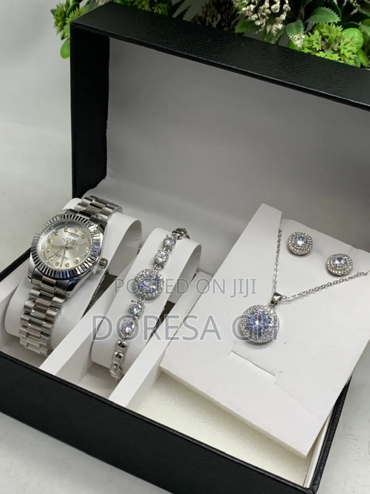 Ladies Rolex Watch & Jewellery Set | Bracelet, Earrings & Necklace Set