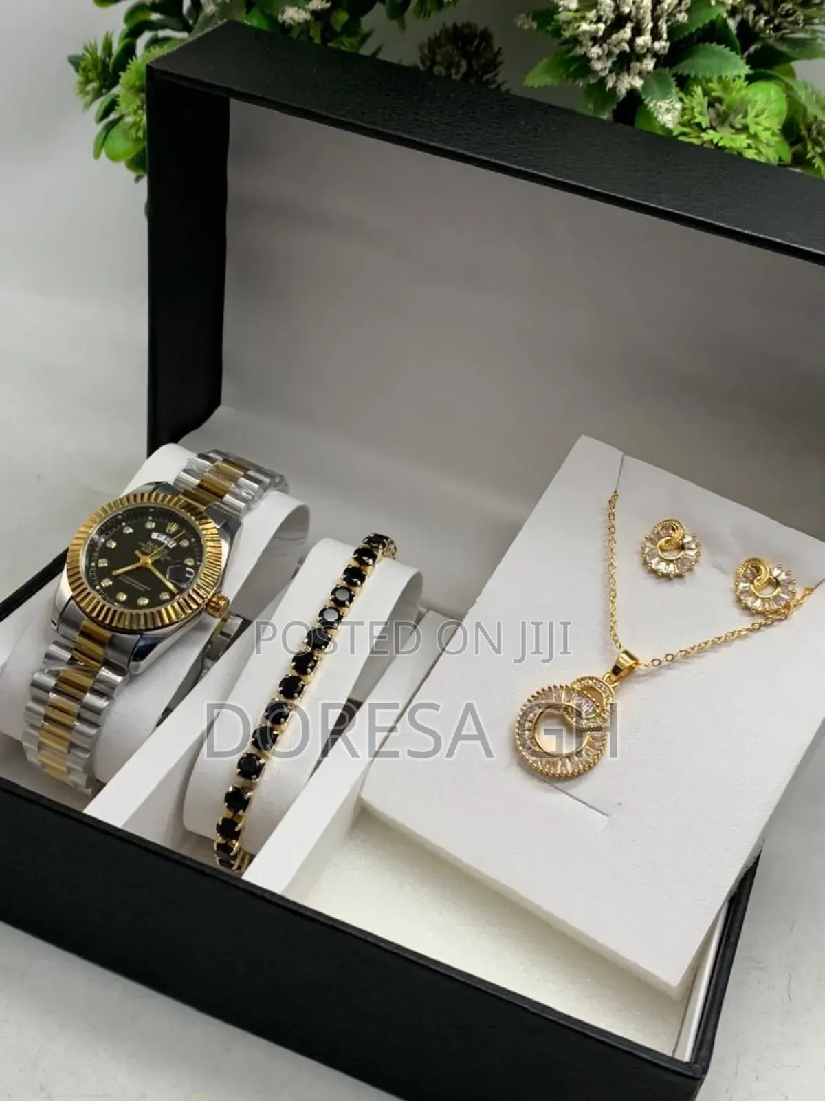 Ladies Rolex Watch & Jewellery Set | Bracelet, Earrings & Necklace Set