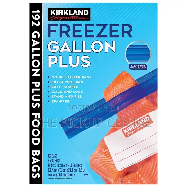 Kirkland Signature Gallon Plus Freezer Bags, 192-Count(120 Cedis Each)