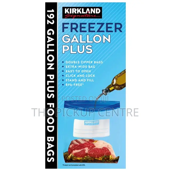 Kirkland Signature Gallon Plus Freezer Bags, 192-Count(120 Cedis Each)