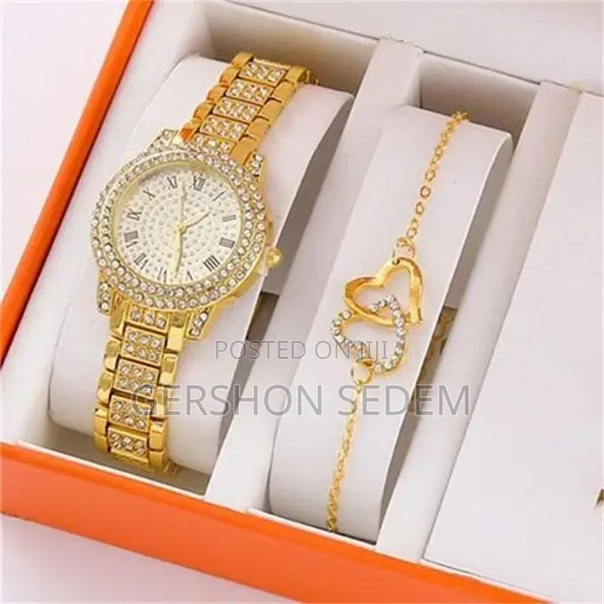 Ladies Dating Waterproof Party Gift High-End Watch + Bracelet