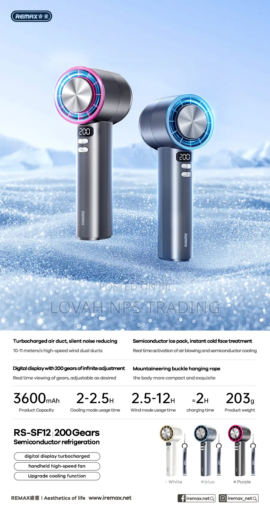 Remax Handheld Fan With Refrigeration