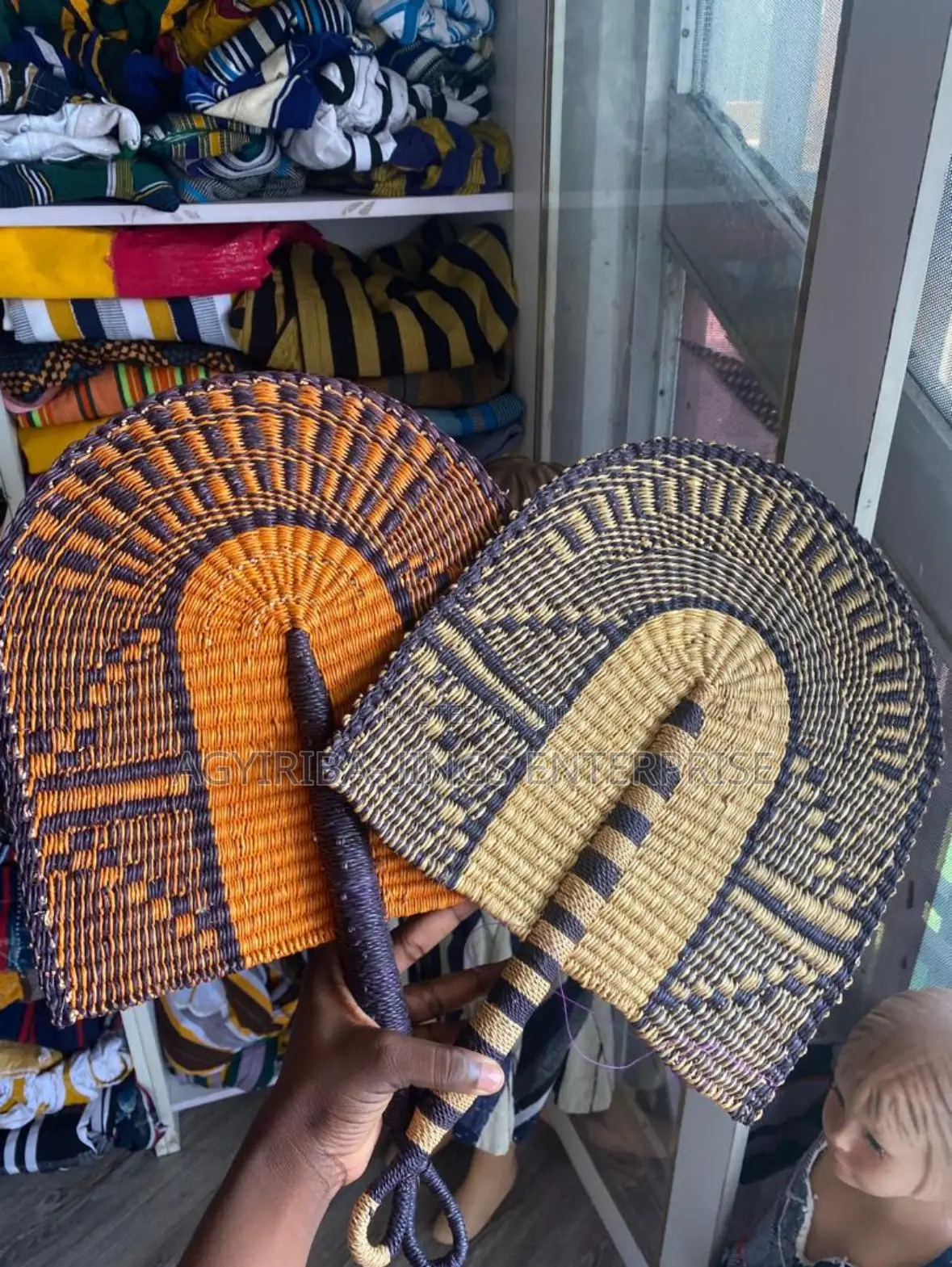 Purple and Black Shade of Bolga Handfan