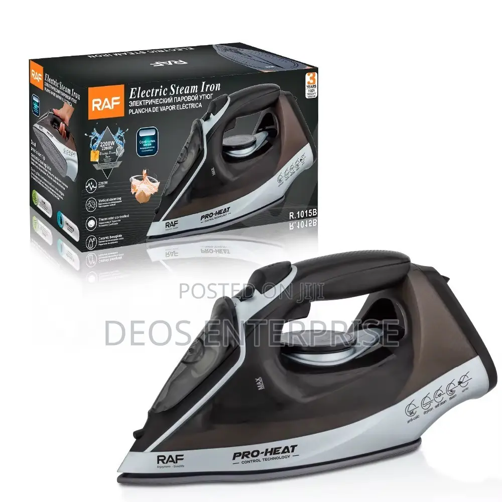 RAF Pro Heat Steam Iron 2200W Easy Smooth Finish