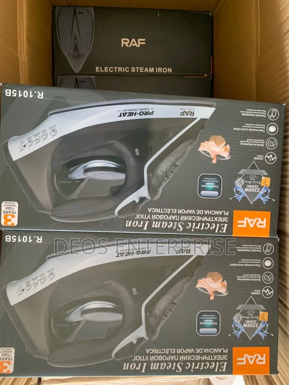 RAF Pro Heat Steam Iron 2200W Smooth Clothes Pro