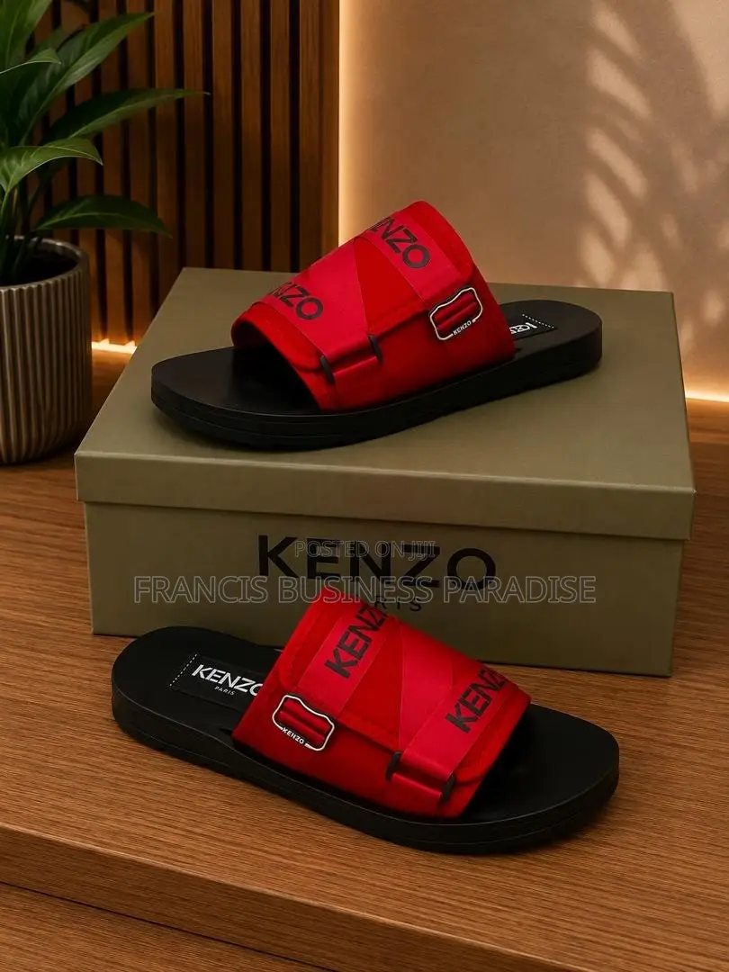 Luxury Kenzo Open-Toe Slides / Slippers
