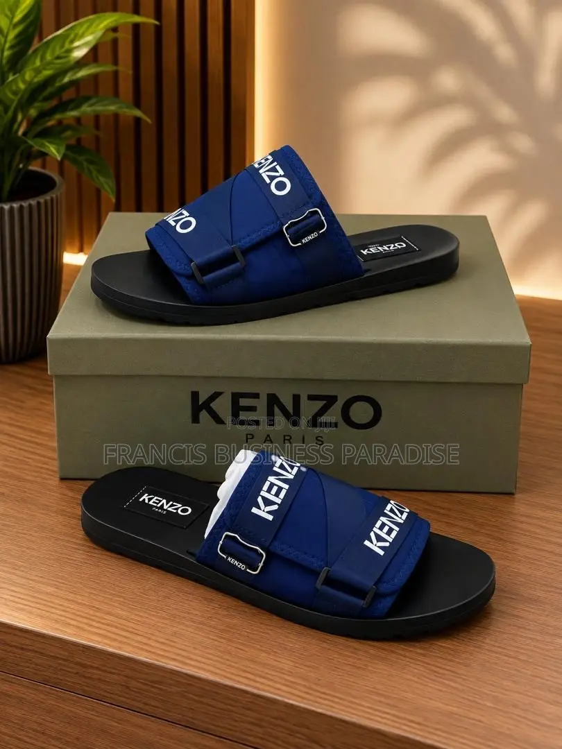 Luxury Kenzo Open-Toe Slides / Slippers