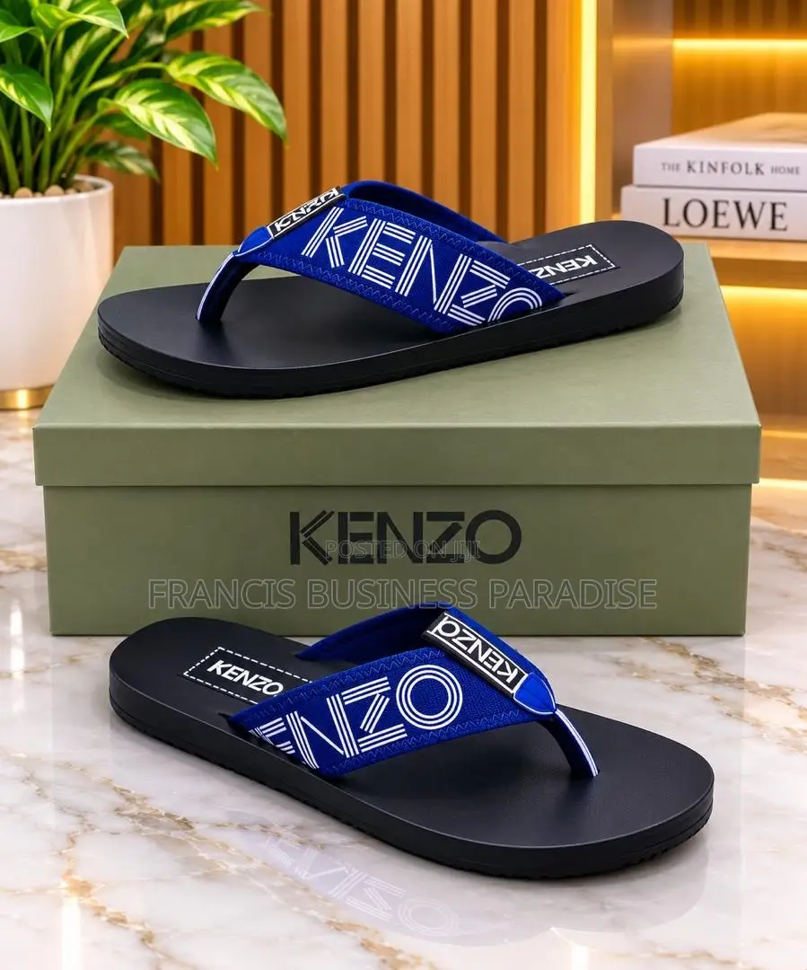 Luxury Kenzo Open-Toe Slides / Slippers