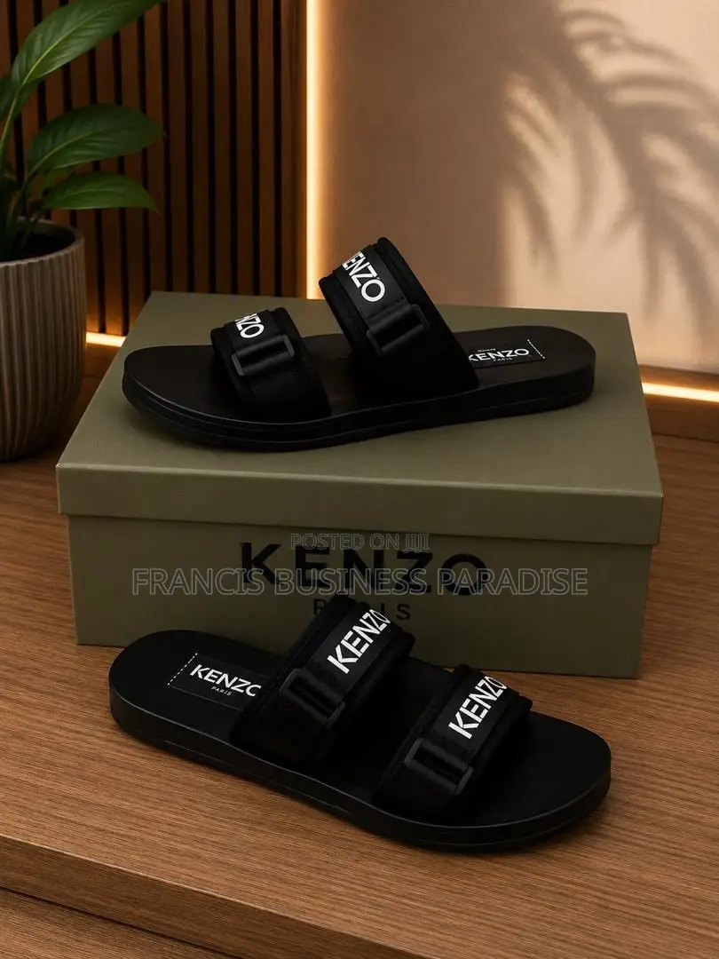 Luxury Kenzo Open-Toe Slides / Slippers