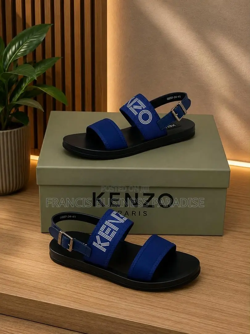 Luxury Kenzo Open-Toe Slides / Slippers
