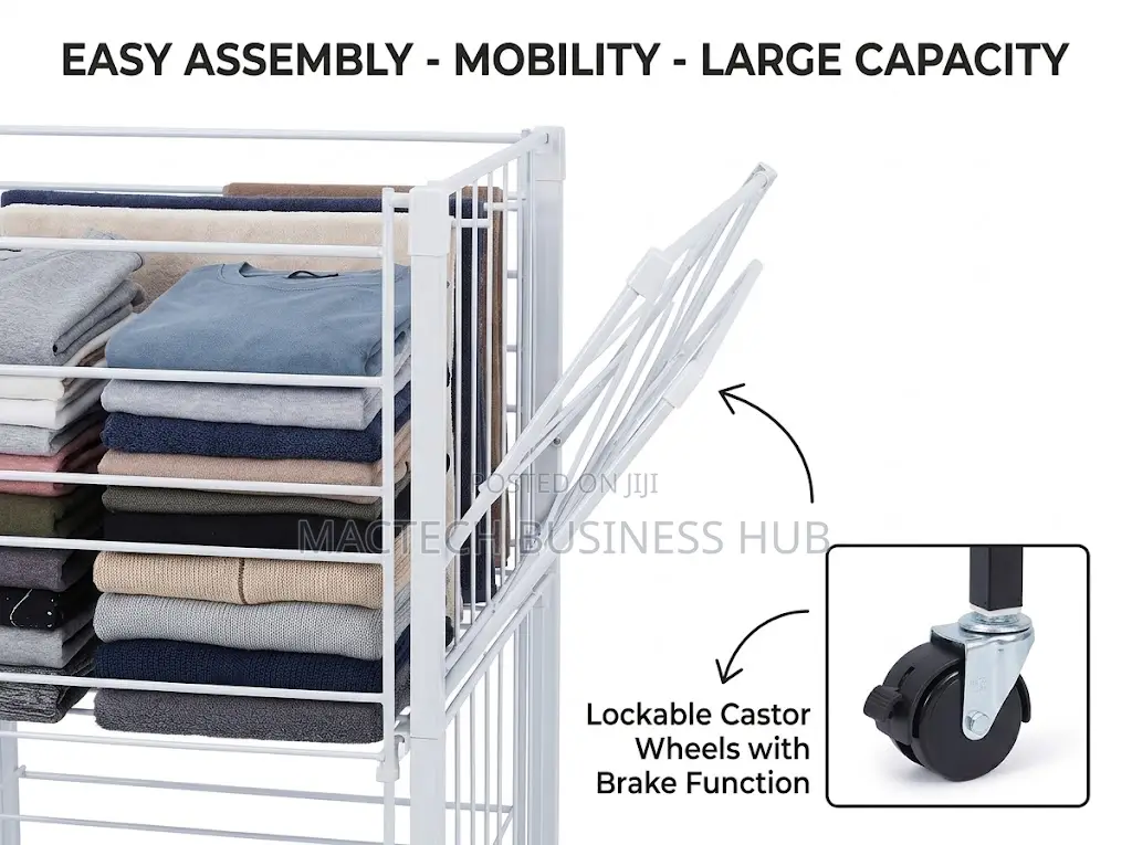 Foldable Floor Moving Clothes Hanger
